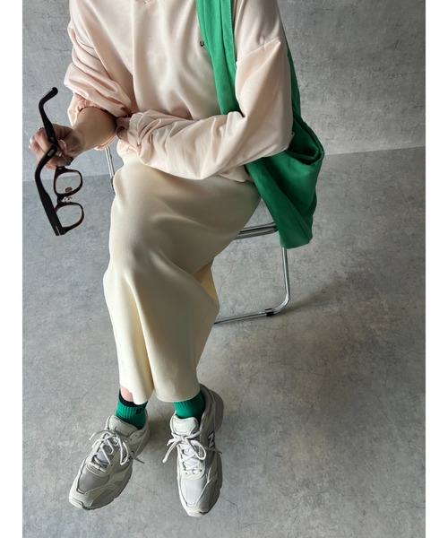 owndaily（オンデイリー）の「2wayストレッチタイトスカート（スカート・レディース・オレンジ/ブラック/グリーン/アイボリー/パープル・FREE）」の9枚目の写真