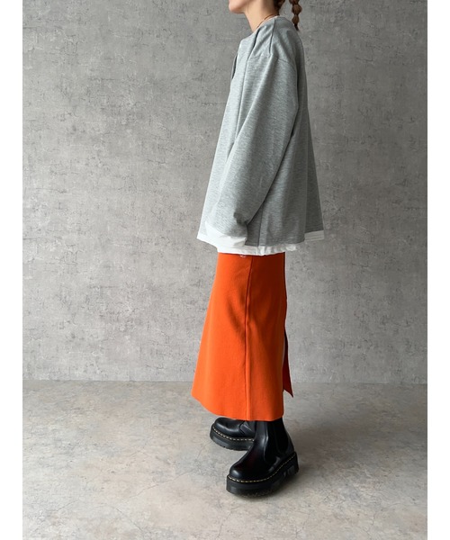 owndaily（オンデイリー）の「2wayストレッチタイトスカート（スカート・レディース・オレンジ/ブラック/グリーン/アイボリー/パープル・FREE）」の17枚目の写真