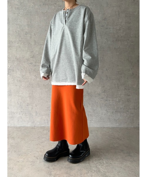 owndaily（オンデイリー）の「2wayストレッチタイトスカート（スカート・レディース・オレンジ/ブラック/グリーン/アイボリー/パープル・FREE）」の15枚目の写真