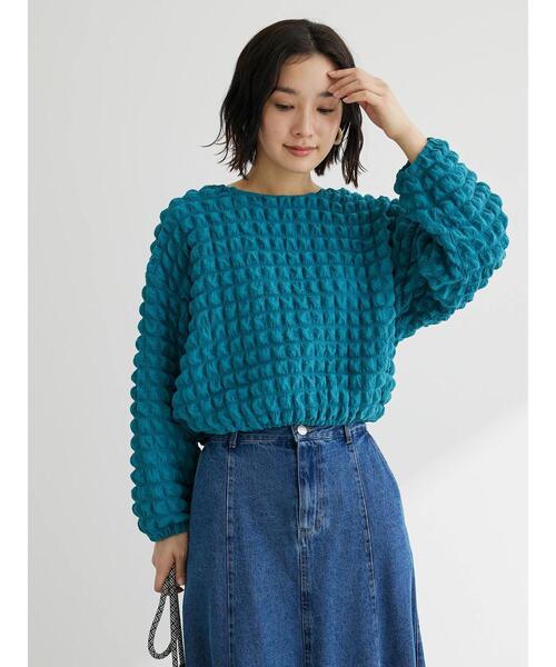 Sugar spoon（シュガースプーン）の「・SUGAR SPOON ポップコーンプルオーバー（Tシャツ/カットソー・レディース・ブルーグリーン/アイボリー/ブラック・FREE）」の15枚目の写真