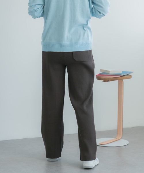 FORK&SPOON(フォークアンドスプーン)の「FORK&SPOON リブニットパンツ(その他パンツ・レディース・アイボリー/ブラウン系その他/ブラック・2/1)」の5枚目の写真