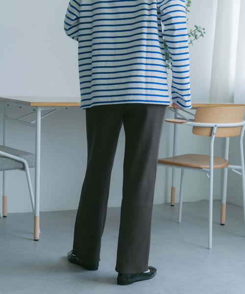 FORK&SPOON(フォークアンドスプーン)の「FORK&SPOON リブニットパンツ(その他パンツ・レディース・アイボリー/ブラウン系その他/ブラック・2/1)」の7枚目の写真