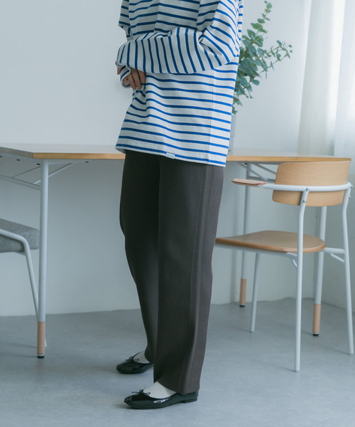 FORK&SPOON(フォークアンドスプーン)の「FORK&SPOON リブニットパンツ(その他パンツ・レディース・アイボリー/ブラウン系その他/ブラック・2/1)」の10枚目の写真
