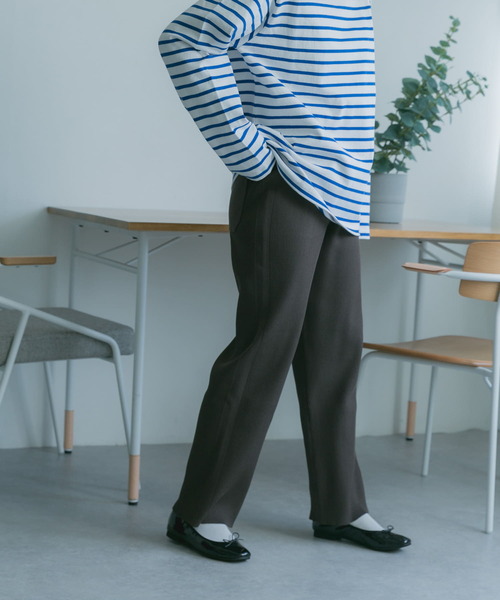 FORK&SPOON(フォークアンドスプーン)の「FORK&SPOON リブニットパンツ(その他パンツ・レディース・アイボリー/ブラウン系その他/ブラック・2/1)」の12枚目の写真