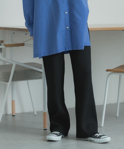 FORK&SPOON(フォークアンドスプーン)の「FORK&SPOON リブニットパンツ(その他パンツ・レディース・アイボリー/ブラウン系その他/ブラック・2/1)」の18枚目の写真