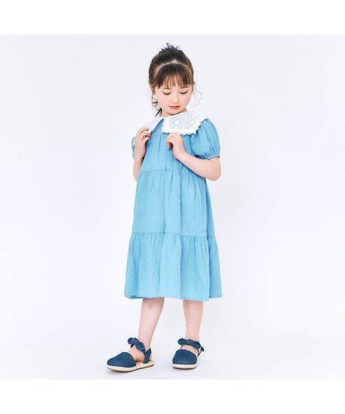 apres les cours（アプレレクール）の「リボンストラップサンダル（サンダル・キッズ・インディゴブルー/ピンク・14/18/15 /17/16/19）」の6枚目の写真