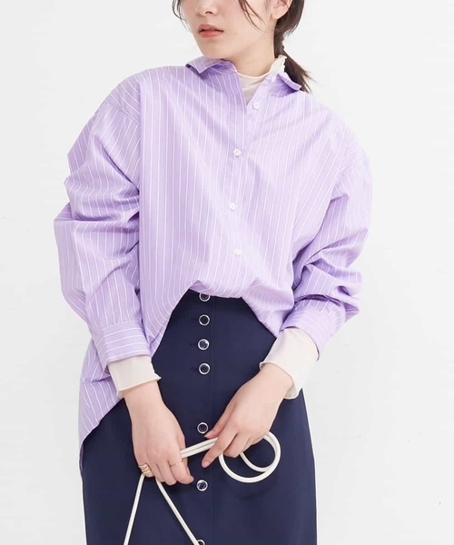 a.v.v(アーヴェヴェ)の「バックデザインシャツ(シャツ/ブラウス・レディース・ラベンダー/ライトブルー/ブルー/ライトパープル・36/38/40/34/42)」の4枚目の写真