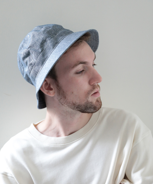 Denime（ドゥニーム）の「CHAMBRAY HAT/シャンブレーハット（ハット・メンズ・ライトインディゴブルー/インディゴブルー・FREE）」の10枚目の写真