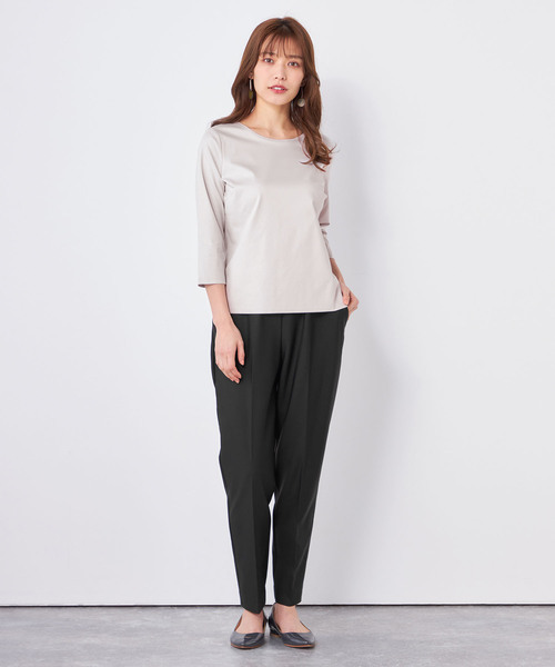 A/C DESIGN BY ALPHA CUBIC（エーシーデザインバイアルファキュービック）の「【接触冷感】七分袖Tシャツ（Tシャツ/カットソー・レディース・オフホワイト/ライトグレー・M/L）」の11枚目の写真