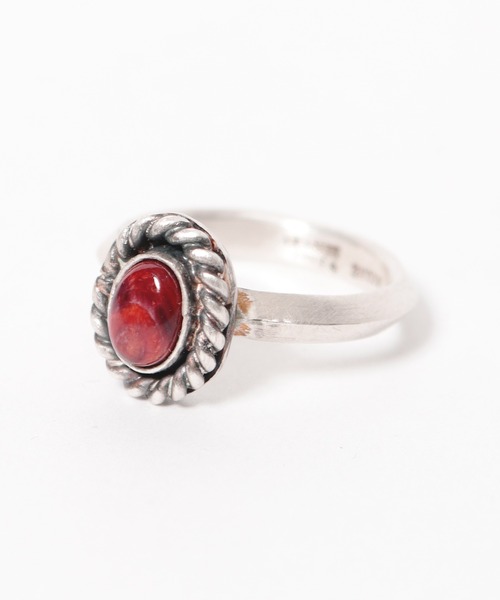 Akashic Tree（アカシックツリー）の「AkashicTree/アカシックツリー リング 純銀製レッドスパイニーオイスターシェルリング（リング・メンズ・レッド/オレンジ・19号/13号/20号/18号）」の9枚目の写真
