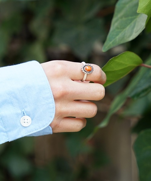 Akashic Tree（アカシックツリー）の「AkashicTree/アカシックツリー リング 純銀製レッドスパイニーオイスターシェルリング（リング・メンズ・レッド/オレンジ・19号/13号/20号/18号）」の14枚目の写真