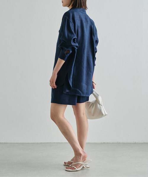 Drawing Numbers（ドローイング ナンバーズ）の「《同シリーズあり》【Drawing Numbers】ヘビーリネンCPOシャツ（シャツ/ブラウス・レディース・ネイビー/ベージュ・38）」の11枚目の写真