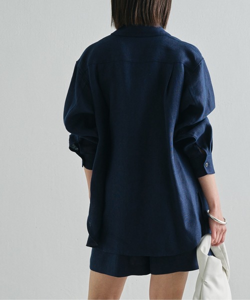 Drawing Numbers（ドローイング ナンバーズ）の「《同シリーズあり》【Drawing Numbers】ヘビーリネンCPOシャツ（シャツ/ブラウス・レディース・ネイビー/ベージュ・38）」の15枚目の写真