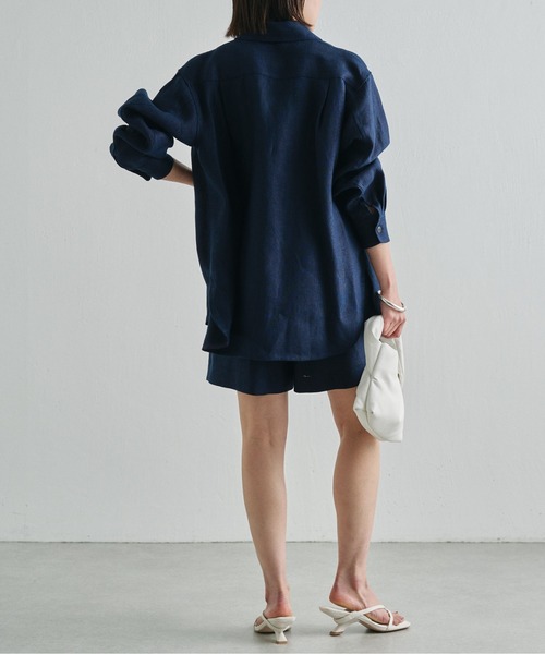 Drawing Numbers（ドローイング ナンバーズ）の「《同シリーズあり》【Drawing Numbers】ヘビーリネンCPOシャツ（シャツ/ブラウス・レディース・ネイビー/ベージュ・38）」の12枚目の写真