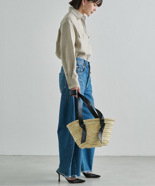 Drawing Numbers（ドローイング ナンバーズ）の「《同シリーズあり》【Drawing Numbers】ヘビーリネンCPOシャツ（シャツ/ブラウス・レディース・ネイビー/ベージュ・38）」の5枚目の写真