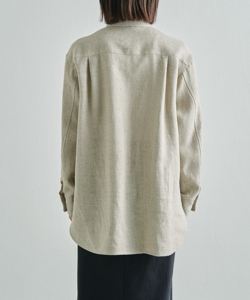 Drawing Numbers（ドローイング ナンバーズ）の「《同シリーズあり》【Drawing Numbers】ヘビーリネンCPOシャツ（シャツ/ブラウス・レディース・ネイビー/ベージュ・38）」の18枚目の写真