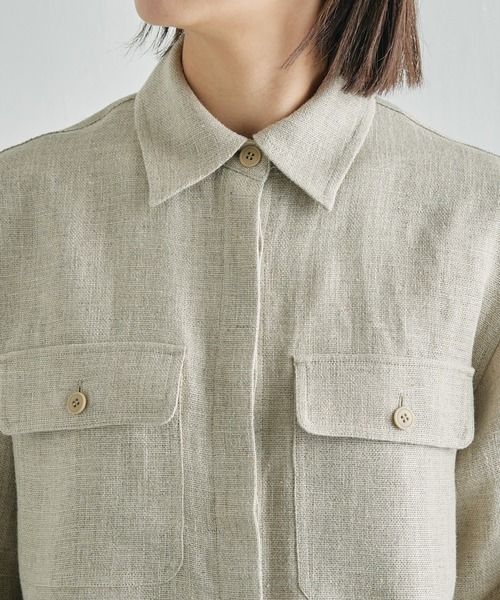 Drawing Numbers（ドローイング ナンバーズ）の「《同シリーズあり》【Drawing Numbers】ヘビーリネンCPOシャツ（シャツ/ブラウス・レディース・ネイビー/ベージュ・38）」の19枚目の写真