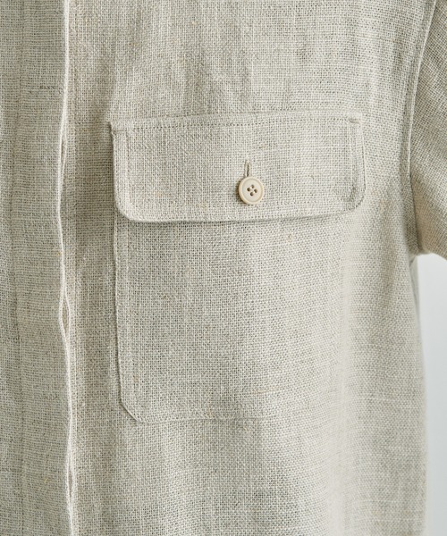 Drawing Numbers（ドローイング ナンバーズ）の「《同シリーズあり》【Drawing Numbers】ヘビーリネンCPOシャツ（シャツ/ブラウス・レディース・ネイビー/ベージュ・38）」の21枚目の写真