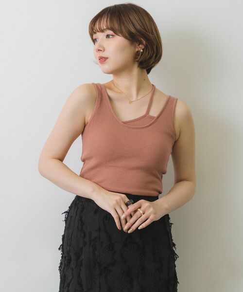 RETRO GIRL（レトロガール）の「カップ付きテレコタンク（タンクトップ・レディース・ブラック/ブルー/オフホワイト/ピンク・FREE）」の4枚目の写真