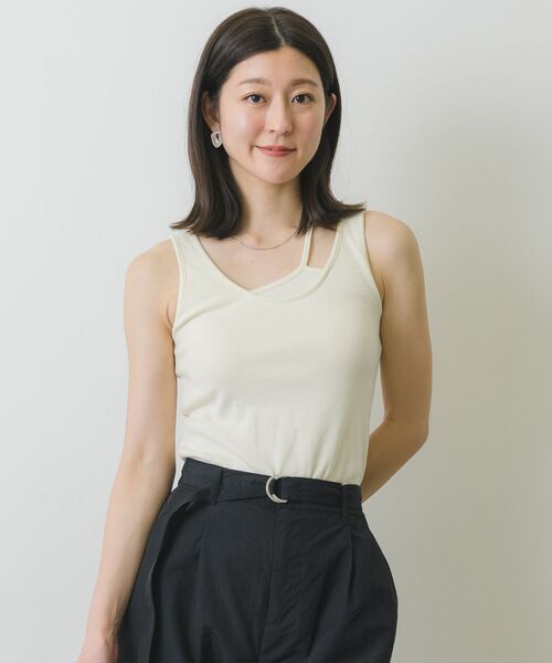 RETRO GIRL（レトロガール）の「カップ付きテレコタンク（タンクトップ・レディース・ブラック/ブルー/オフホワイト/ピンク・FREE）」の9枚目の写真