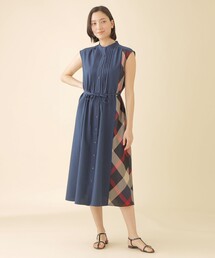 フレンチスリーブシャツワンピース