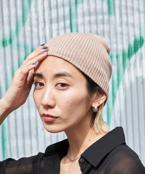 Auntie Rosa Holiday（アンティローザホリデー）の「コットンニット帽（ニットキャップ/ビーニー・レディース・グレー/ブラック/ベージュ・FREE）」の7枚目の写真