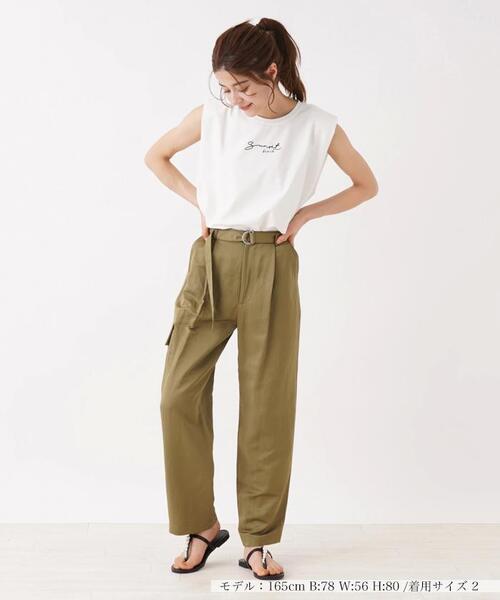 en recre（アンレクレ）の「【B7】シャイニーカーゴパンツ（カーゴパンツ・レディース・カーキ・2）」の20枚目の写真