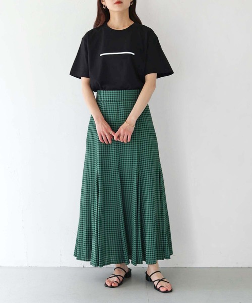 HER CLOSET(ハークローゼット)の「 【HER CLOSET】WEB限定 5.6オンスオリジナルラインTシャツ WEB LIMITED 5.6OZ ORIGINAL LINE T-SHIRT(Tシャツ/カットソー・レディース・オフホワイト/ブラック・S/M/L)」の12枚目の写真