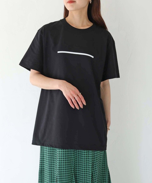 HER CLOSET(ハークローゼット)の「 【HER CLOSET】WEB限定 5.6オンスオリジナルラインTシャツ WEB LIMITED 5.6OZ ORIGINAL LINE T-SHIRT(Tシャツ/カットソー・レディース・オフホワイト/ブラック・S/M/L)」の10枚目の写真