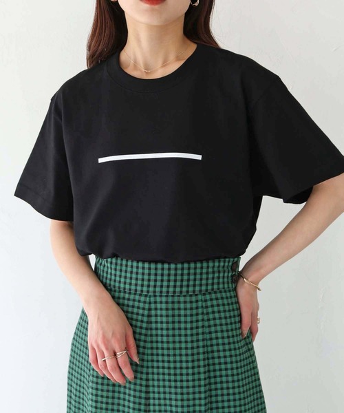 HER CLOSET(ハークローゼット)の「 【HER CLOSET】WEB限定 5.6オンスオリジナルラインTシャツ WEB LIMITED 5.6OZ ORIGINAL LINE T-SHIRT(Tシャツ/カットソー・レディース・オフホワイト/ブラック・S/M/L)」の6枚目の写真