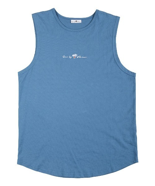 SUNS by #Re:room(サンズバイリルーム)の「ロゴエンブロイダリーノースリーブ(Tシャツ/カットソー・メンズ・テラコッタ/ダークブルー/ホワイト/ブラック・SMALL/MEDIUM)」の4枚目の写真