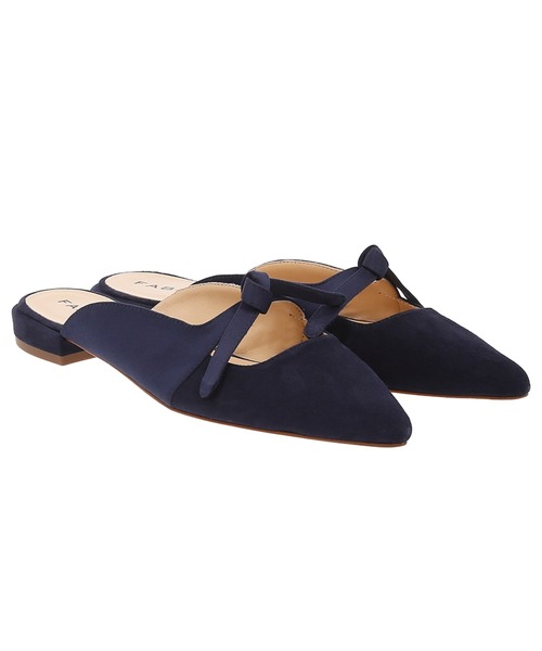 新品】FABIO RUSCONI スエードポインテッドトゥミュール 23cm