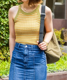 配色ボーダーニットアメスリタンク