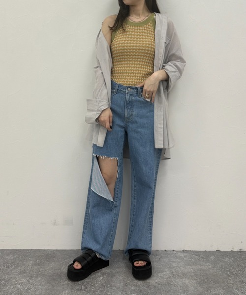 FOREVER 21(フォーエバー トゥエンティーワン)の「配色ボーダーニットアメスリタンク(タンクトップ・レディース・ブルー系その他/オレンジ系その他/オレンジ系その他2・SMALL/MEDIUM/LARGE)」の6枚目の写真