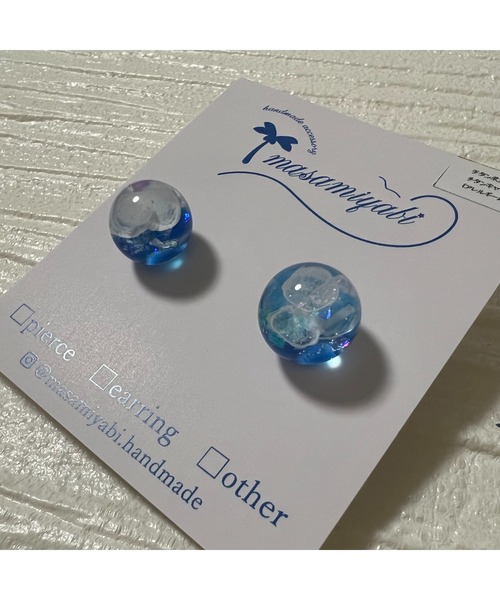 tone（トーン）の「【masamiyabi】海シリーズ『海』くらげピアス(MA)（ピアス（両耳用）・レディース・ブルー/A/グリーン/B・FREE）」の5枚目の写真