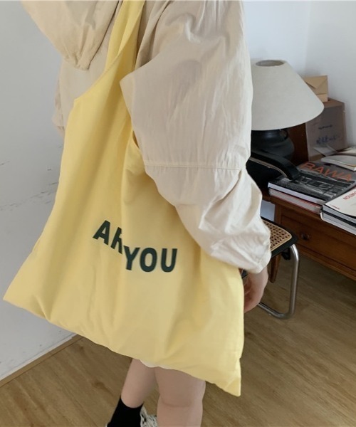 LAC-VERT（ラック・ヴェール）の「内ポケット付きナイロントートバッグ/エコバッグ（トートバッグ・レディース・ホワイト/ライトブルー/ブラック/イエロー/ピンク・FREE）」の4枚目の写真