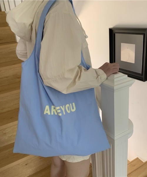 LAC-VERT（ラック・ヴェール）の「内ポケット付きナイロントートバッグ/エコバッグ（トートバッグ・レディース・ホワイト/ライトブルー/ブラック/イエロー/ピンク・FREE）」の8枚目の写真