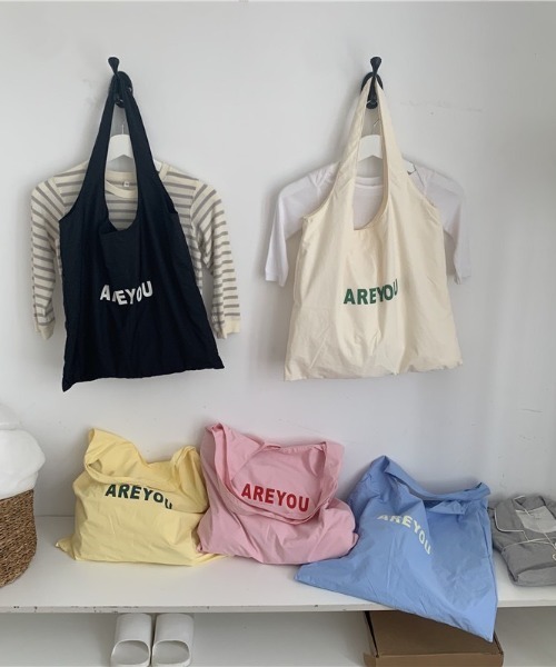 LAC-VERT（ラック・ヴェール）の「内ポケット付きナイロントートバッグ/エコバッグ（トートバッグ・レディース・ホワイト/ライトブルー/ブラック/イエロー/ピンク・FREE）」の10枚目の写真