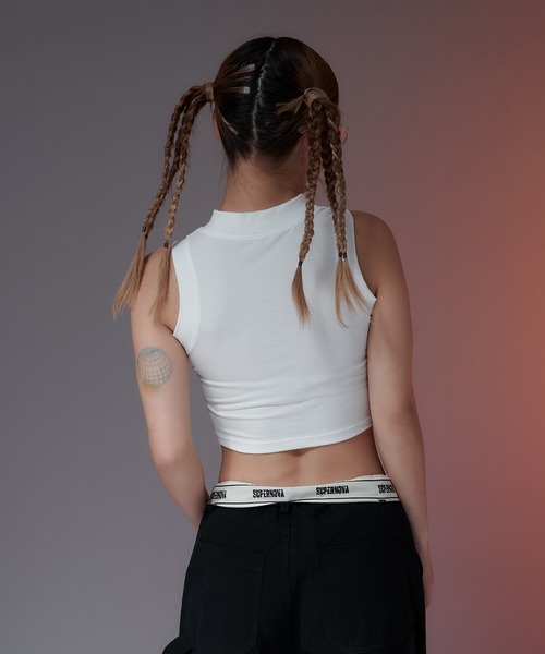 sedacle（セダクル）の「【SDG】ribbed tanktop（タンクトップ・レディース・ベージュ/ブラック/オフホワイト・FREE）」の6枚目の写真
