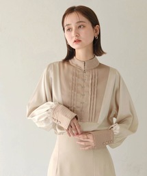 【CLEIO】ピンタックサテンシャツ