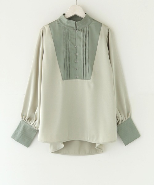 CLEIO（クレイオ）の「【CLEIO】ピンタックサテンシャツ（シャツ/ブラウス・レディース・アイボリー/ライトカーキ/サックスブルー・FREE）」の17枚目の写真