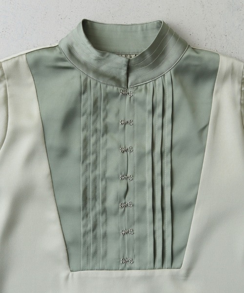CLEIO（クレイオ）の「【CLEIO】ピンタックサテンシャツ（シャツ/ブラウス・レディース・アイボリー/ライトカーキ/サックスブルー・FREE）」の11枚目の写真