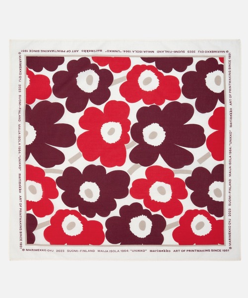 marimekko（マリメッコ）の「【kioski】Unikko / Astrilli bandana（ストール/ショール・レディース・ライトグリーン/ブルー/ライトピンク/レッド・FREE）」の4枚目の写真