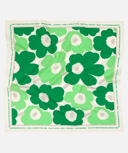marimekko（マリメッコ）の「【kioski】Unikko / Astrilli bandana（ストール/ショール・レディース・ライトグリーン/ブルー/ライトピンク/レッド・FREE）」の9枚目の写真