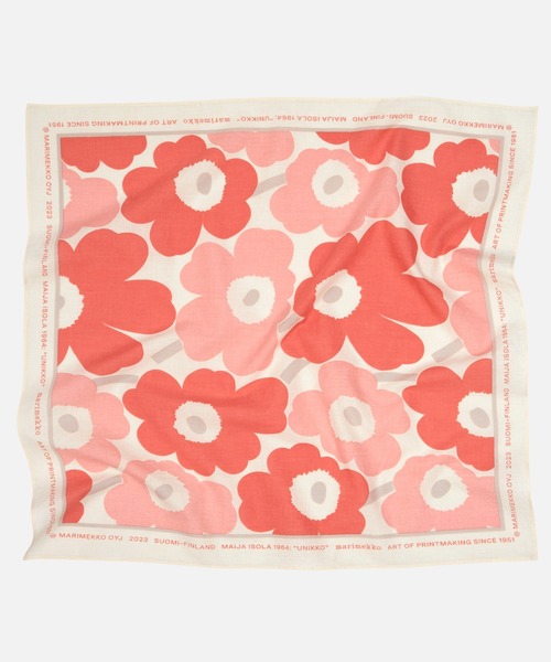 marimekko（マリメッコ）の「【kioski】Unikko / Astrilli bandana（ストール/ショール・レディース・ライトグリーン/ブルー/ライトピンク/レッド・FREE）」の11枚目の写真