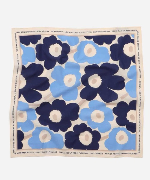 marimekko（マリメッコ）の「【kioski】Unikko / Astrilli bandana（ストール/ショール・レディース・ライトグリーン/ブルー/ライトピンク/レッド・FREE）」の7枚目の写真