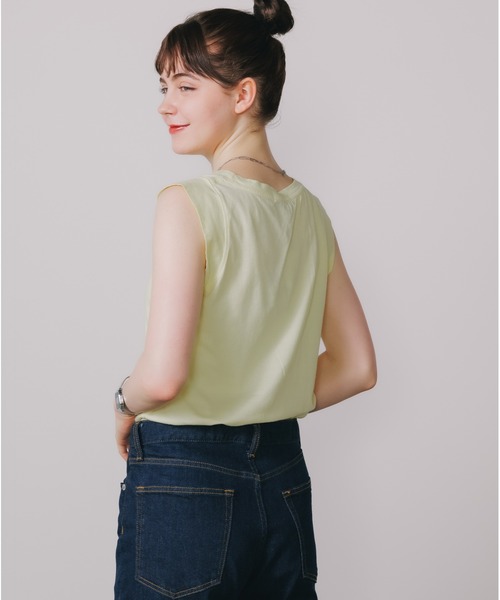 CAL．Berries（カルベリーズ）の「CAL．Berries/カルベリーズ COATSAL TEE  ノースリーブTシャツ（タンクトップ・レディース・サンドベージュ/ブラック/レモンイエロー/ホワイト・S）」の20枚目の写真