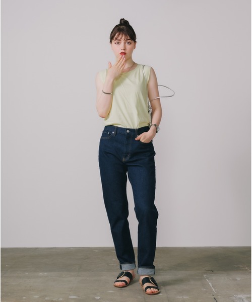 CAL．Berries（カルベリーズ）の「CAL．Berries/カルベリーズ COATSAL TEE  ノースリーブTシャツ（タンクトップ・レディース・サンドベージュ/ブラック/レモンイエロー/ホワイト・S）」の21枚目の写真