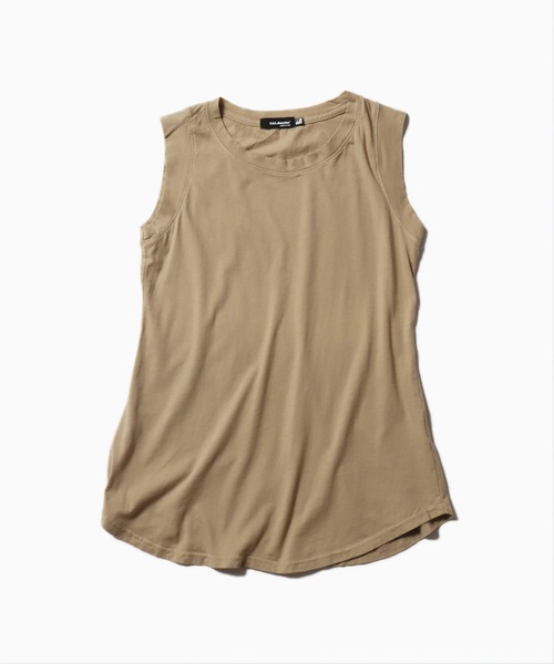 CAL．Berries（カルベリーズ）の「CAL．Berries/カルベリーズ COATSAL TEE  ノースリーブTシャツ（タンクトップ・レディース・サンドベージュ/ブラック/レモンイエロー/ホワイト・S）」の16枚目の写真