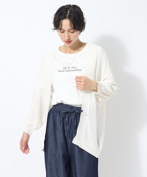 SHOO・LA・RUE（シューラルー）の「◆サッと羽織れる ボタンレス カーディガン（カーディガン/ボレロ・レディース・ホワイト系/ライトベージュ/ブルー/ダークオレンジ・00）」の8枚目の写真